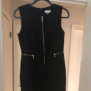 Calvin Klein Black Dress with Cool Zippers